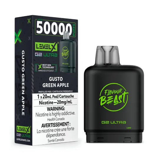 Gusto Green Apple  - Level X Flavour Beast G2 Ultra 50k ( No Battery )