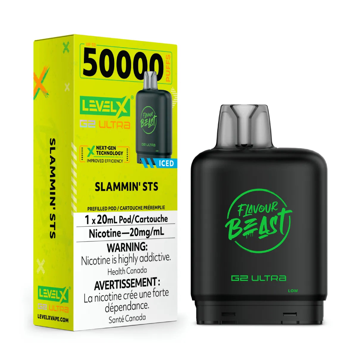 Slammin' STS Iced  - 50k Level X Flavour Beast Boost Pod 20mL - 20MG (Without Battery)
