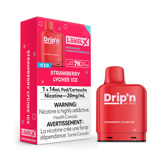 Level X Drip'n Pod 14 ml - Glace à la fraise et au litchi 20 mg