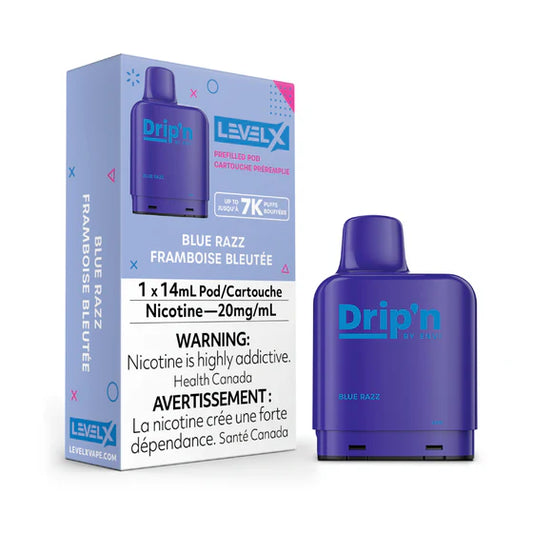 Pod Drip'n de niveau X 14 ml - Razz bleu 20 mg