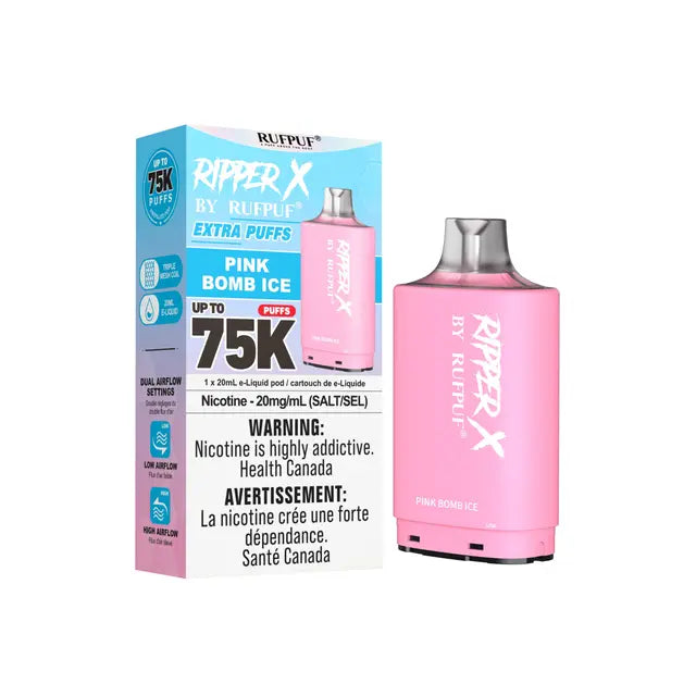 Pink Bomb Ice - Ripper X 75k Disposable Pod- (Without Battery)