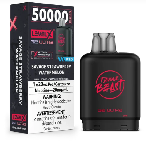 Savage Strawberry watermelon ice - Flavour Beast Level X  G2 Ultra 50k POD