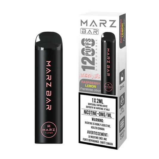 Raspberry Lemon Zero Nic Disposable Vape - Marz Bar 1200 |  Nicotine Free Vape