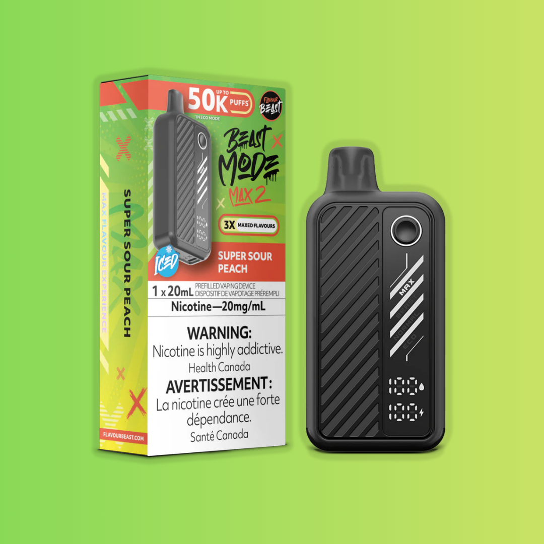 Super Sour Peach Ice - Flavour Beast Mode Max 2 50k Disposable vape | 20mG
