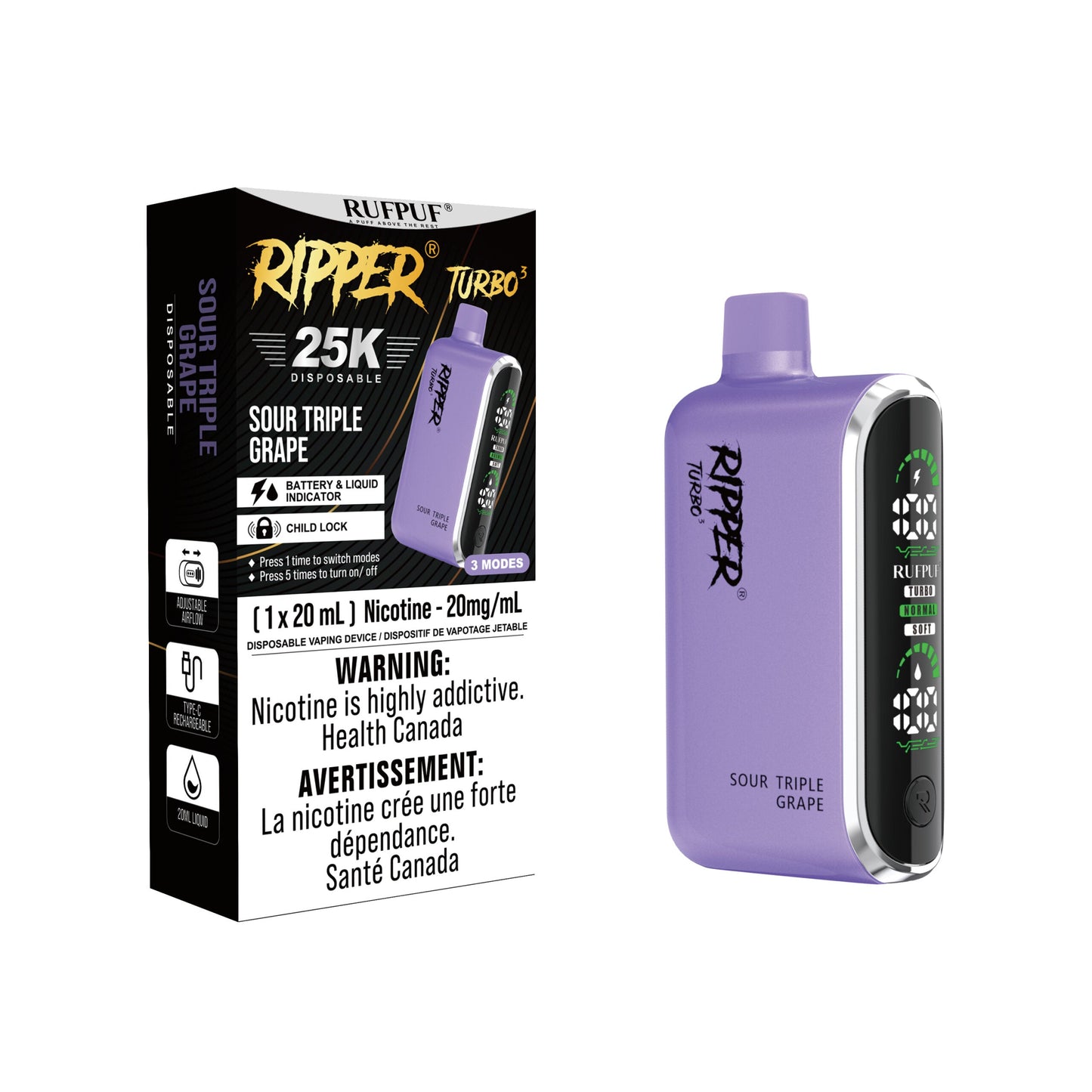 RUFPUF RIPPER TURBO 3 25K DISPOSABLE VAPE