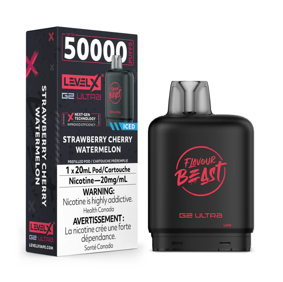 Strawberry Cherry watermelon ice - Flavour Beast Level X  G2 Ultra 50k POD